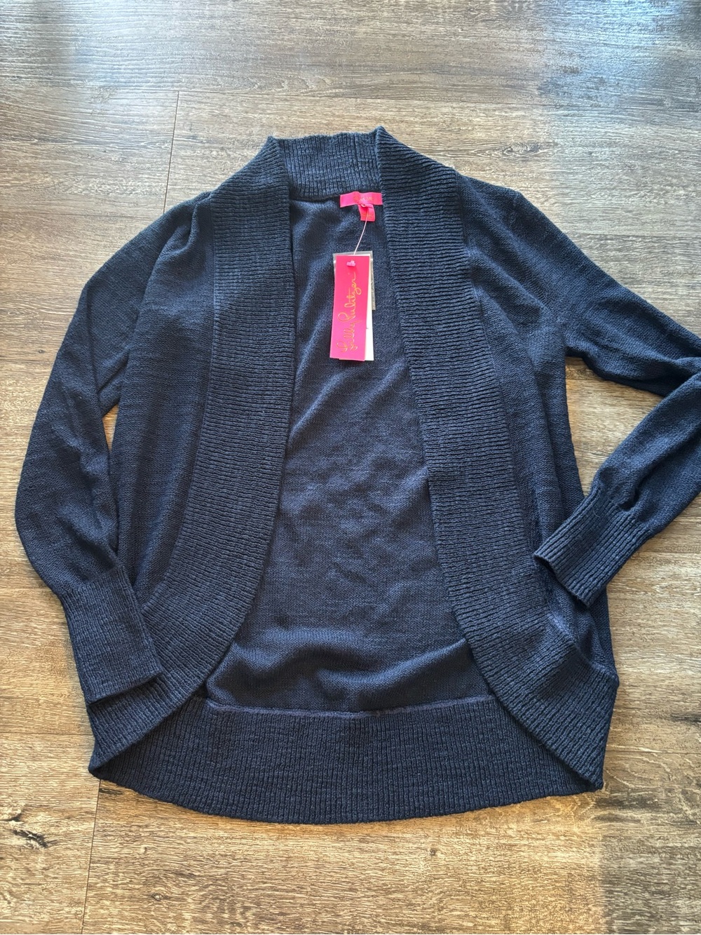 Lilly Pulitzer Black Open-Front Cardigan